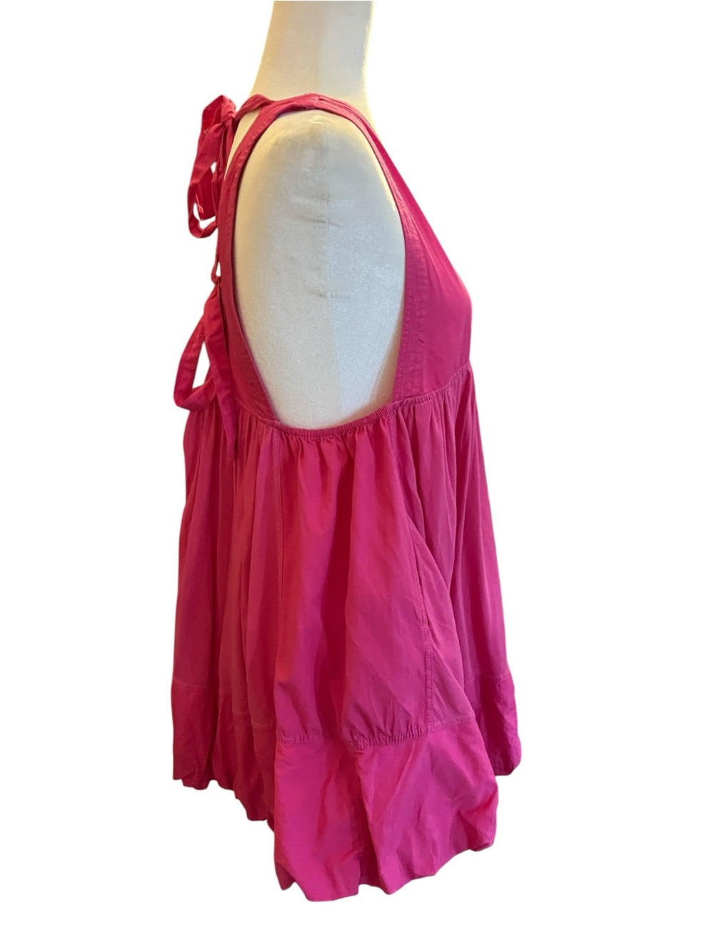 NWT Daily Practice by Anthropologie Bubble Mini Dress Hot Pink Size Medium - Picture 3 of 8